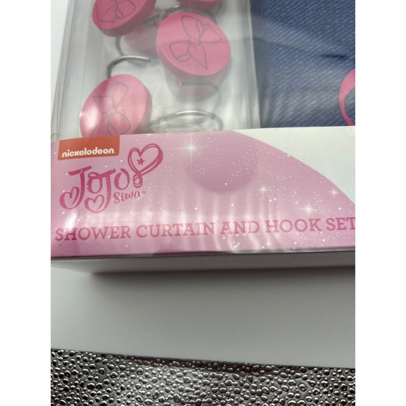 Nickelodeon JoJo Siwa Shower Curtain and Hook Set Kids Fabric Bathroom Decor - Picture 6 of 8